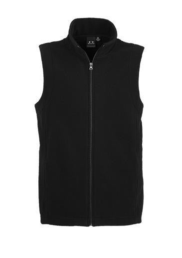 HSF233MN: Mens Plain Micro Fleece Vest - Black