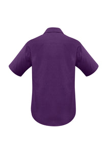 HS-SH3603 Mens Plain Oasis Short Sleeve Shirt Grape