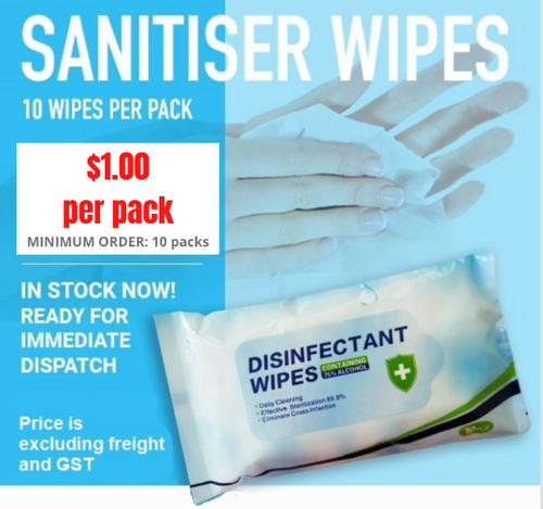 PS500X29-G - HAND SANITISER WIPES - 10 WIPES PER PACK